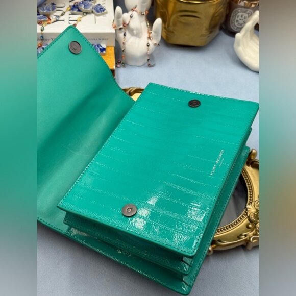 🆕 KURT GEIGER LONDON 🧿 NWOT Shoreditch Small Leather Crossbody Bag, Aqua Green - Picture 12 of 16